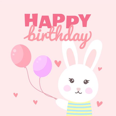 gelukkige verjaardag konijn vector