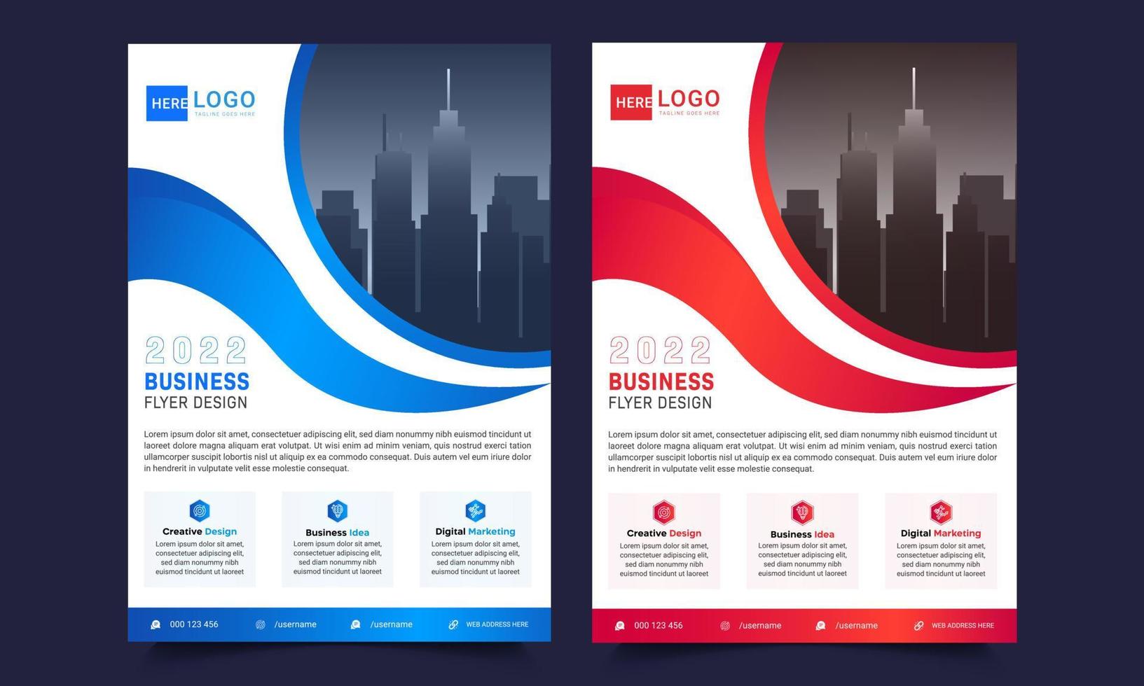 zakelijke brochure flyer ontwerpsjabloon a4 formaat. vector illustratie bewerkbaar bestand gratis vector