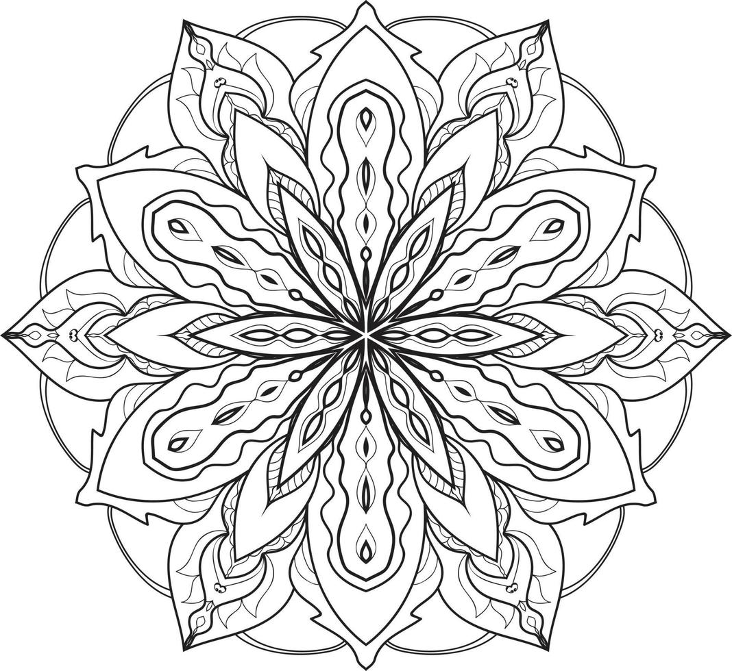 cirkelvormige bloem mandala op wit gratis vector