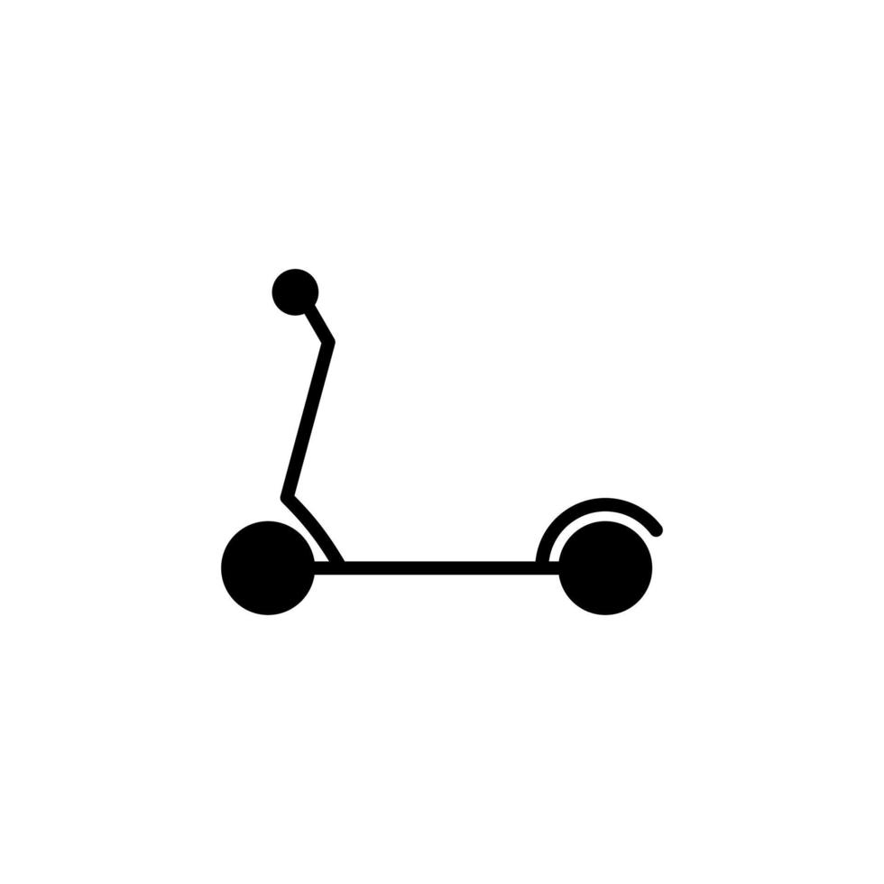 scooter, kick scooter solide vector illustratie logo pictogrammalplaatje. geschikt voor vele doeleinden.