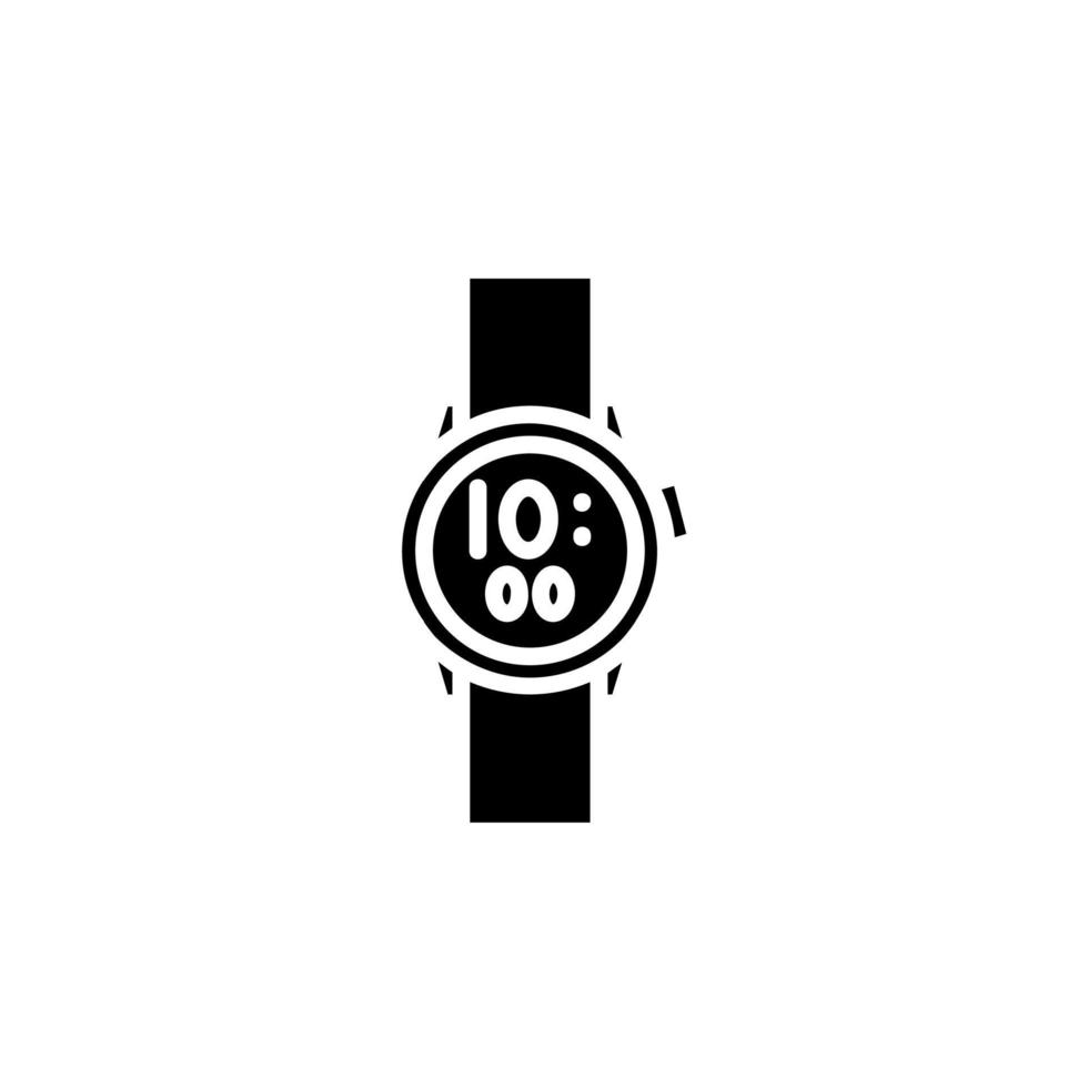 horloge, polshorloge, klok, tijd solide pictogram vector illustratie logo sjabloon. geschikt voor vele doeleinden.