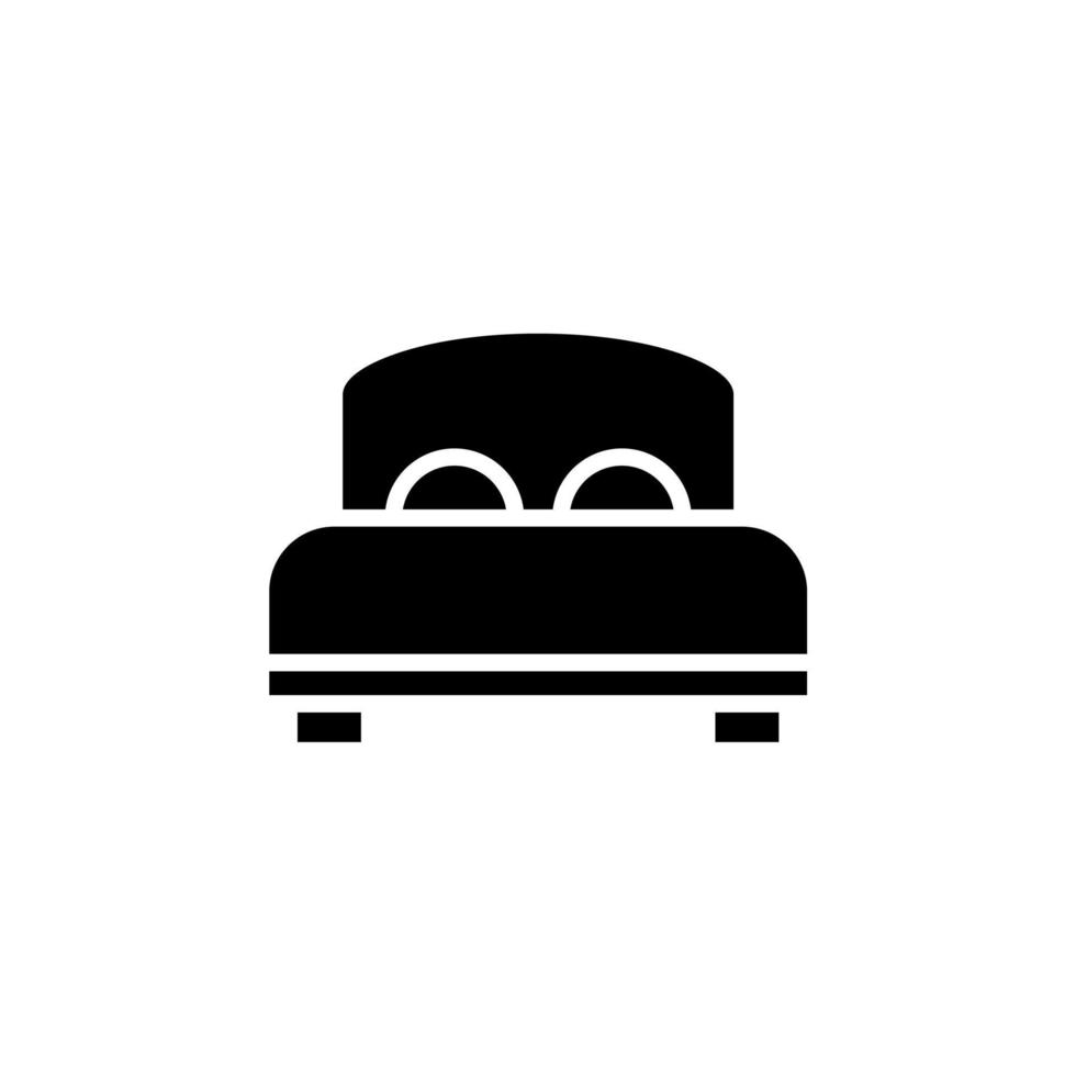 bed, slaapkamercsolid vector illustratie logo pictogrammalplaatje. geschikt voor vele doeleinden.