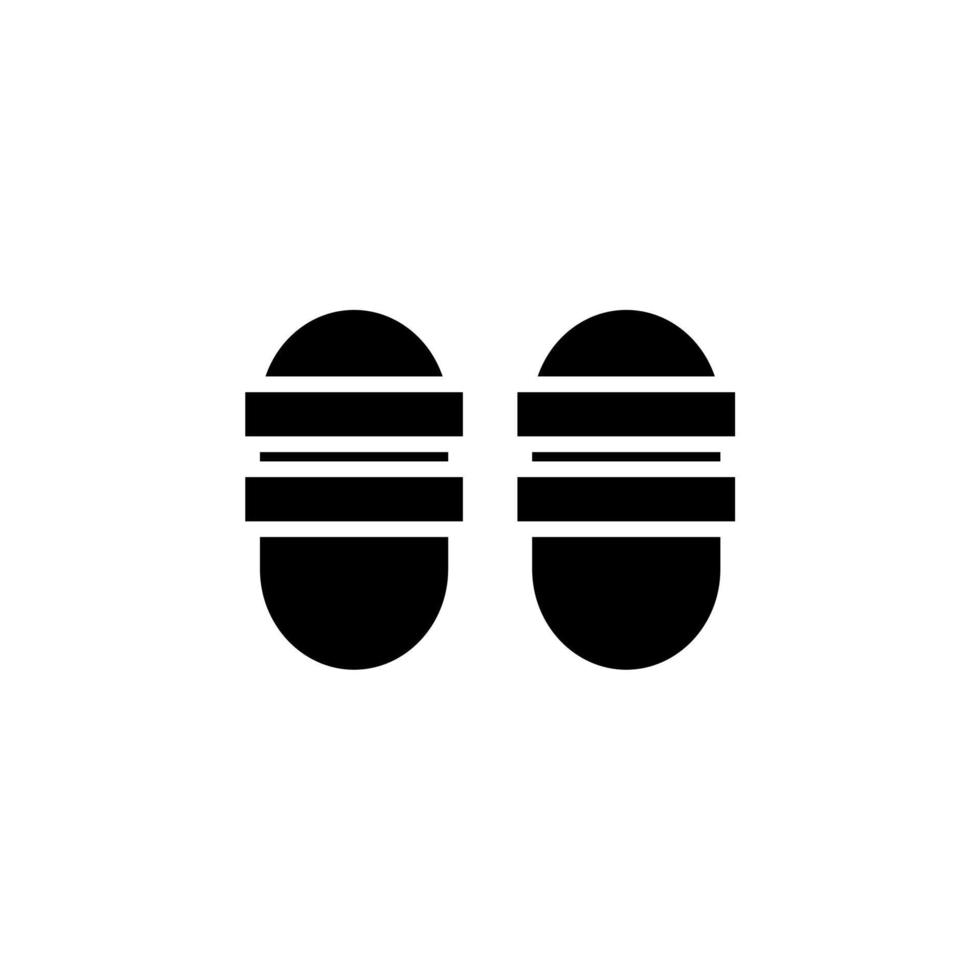 sandaal, schoeisel, pantoffel, flip-flop solide vector illustratie logo pictogrammalplaatje. geschikt voor vele doeleinden.