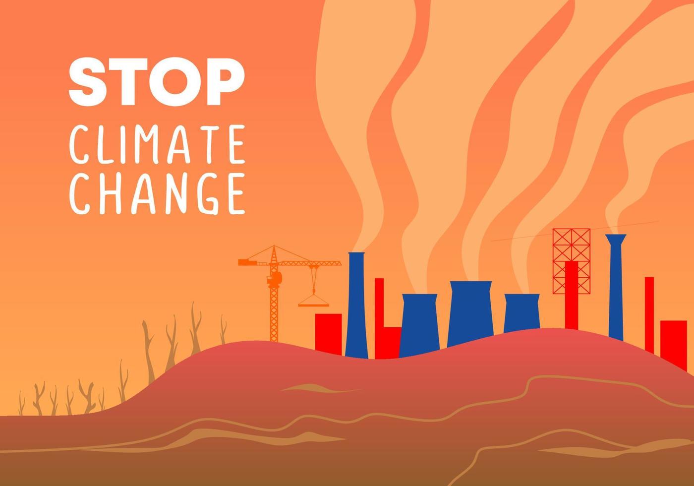 stop klimaatveranderingsachtergrond voor natuurpromotie om de aarde te redden vector