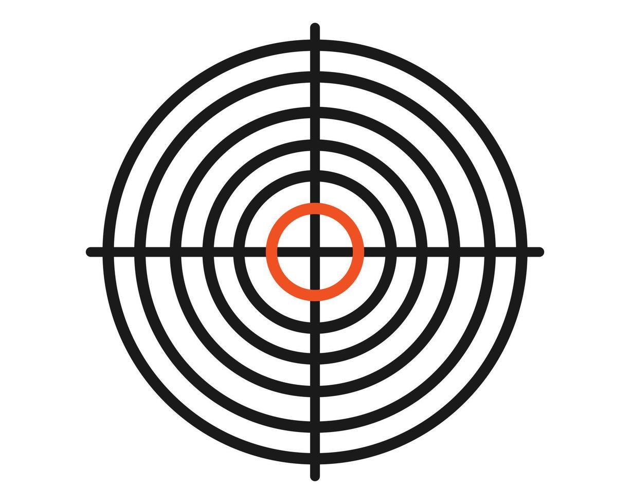 pistool schieten op doelen of gericht doel in vooraanzicht. doel bereiken concept vector