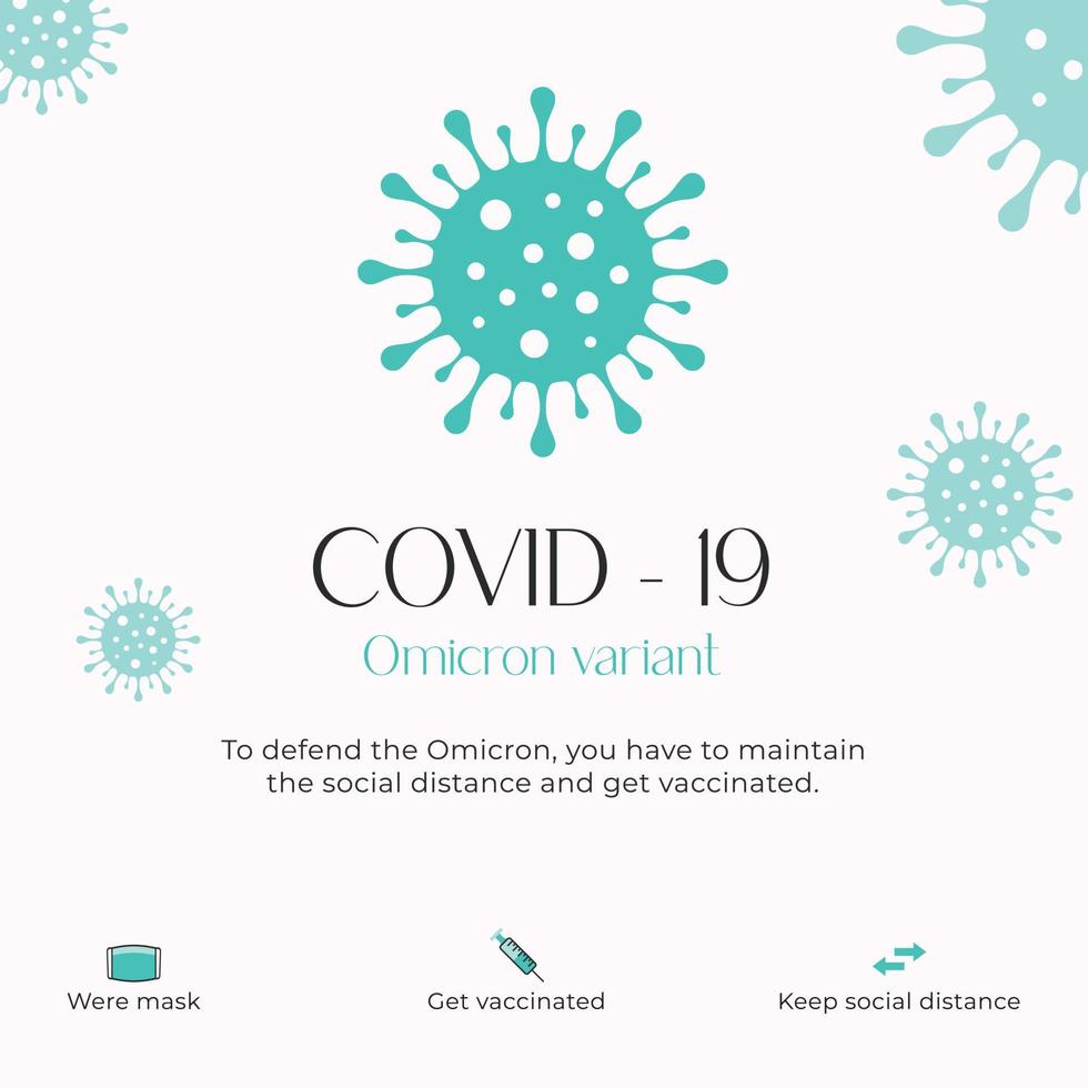 print coronavirus ommicron variant social media bericht vector