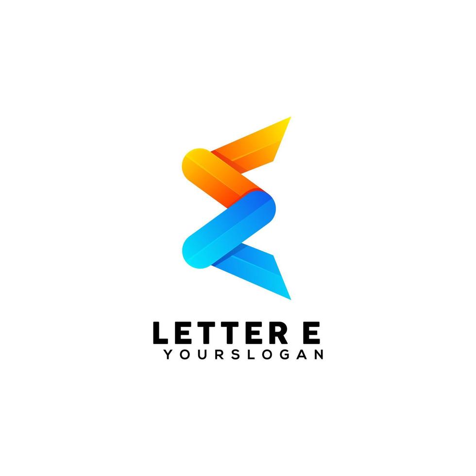 kleurrijke letter e logo ontwerpsjabloon vector