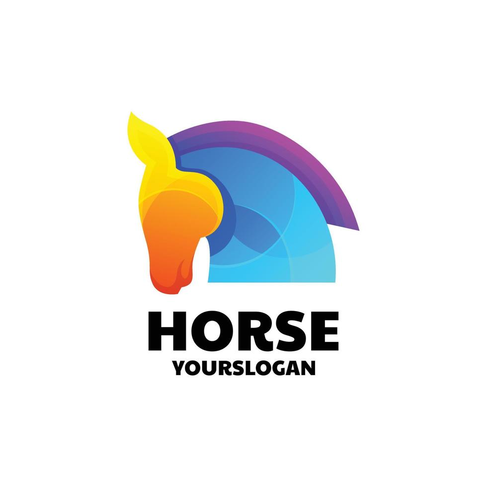 kleurrijk paard logo ontwerp vector