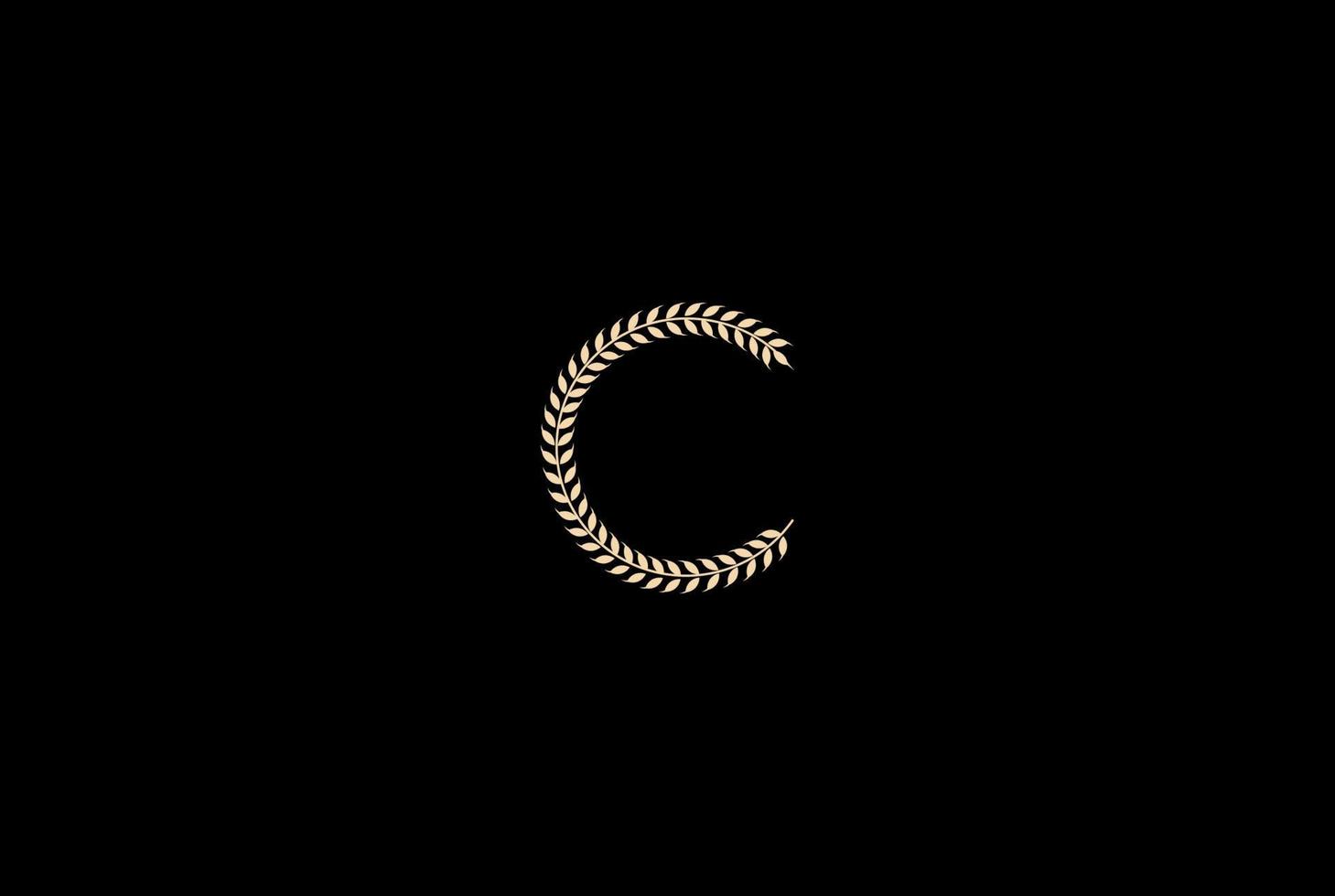 eenvoudige minimalistische letter c voor granen tarwekorrel rijst logo ontwerp vector