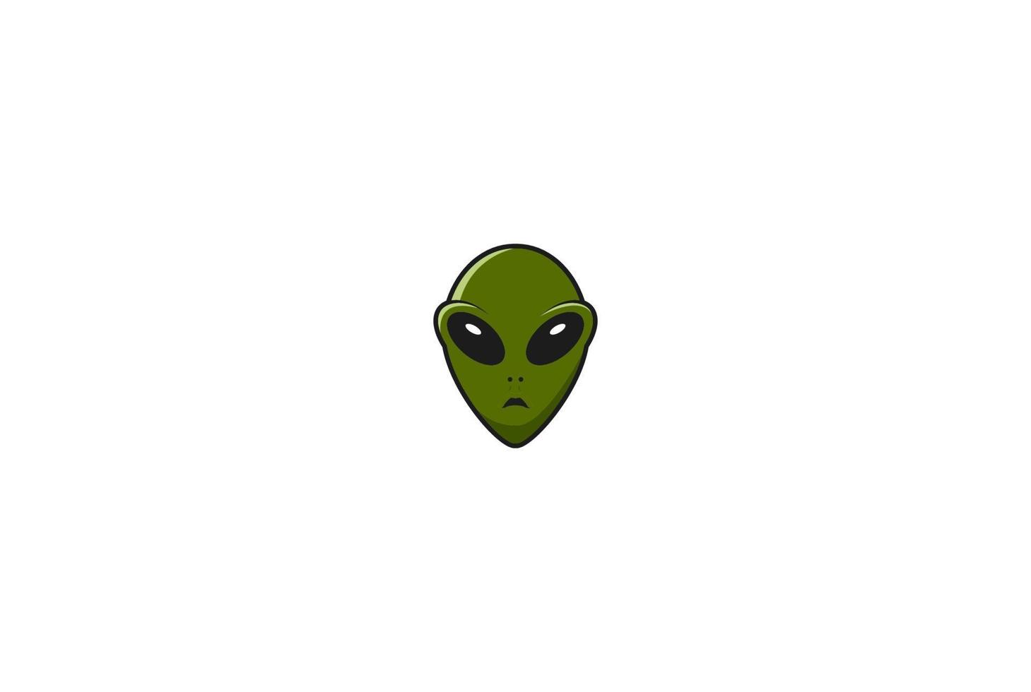 eenvoudige minimalistische alien hoofd logo ontwerp vector