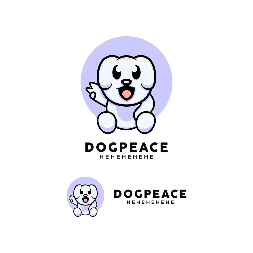 schattige hond logo ontwerp vector