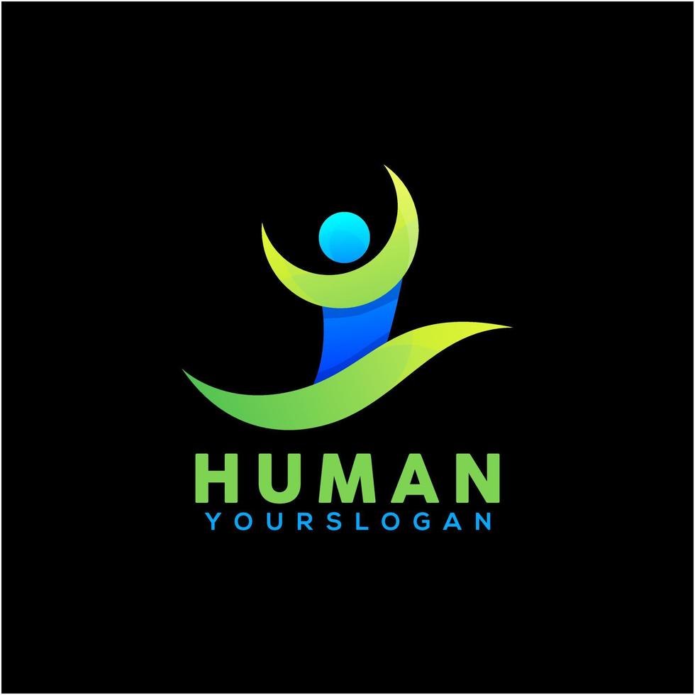 kleurrijke menselijke logo ontwerpsjabloon vector