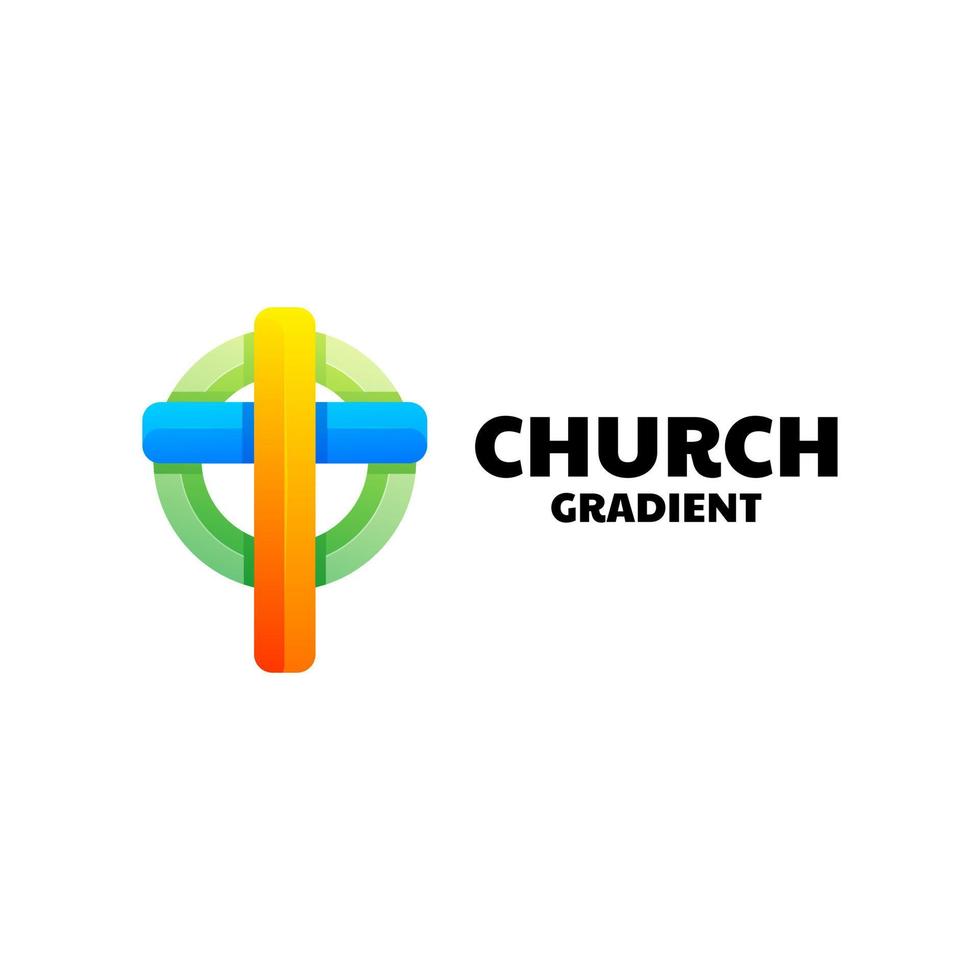 kerk gradiënt logo ontwerp vector