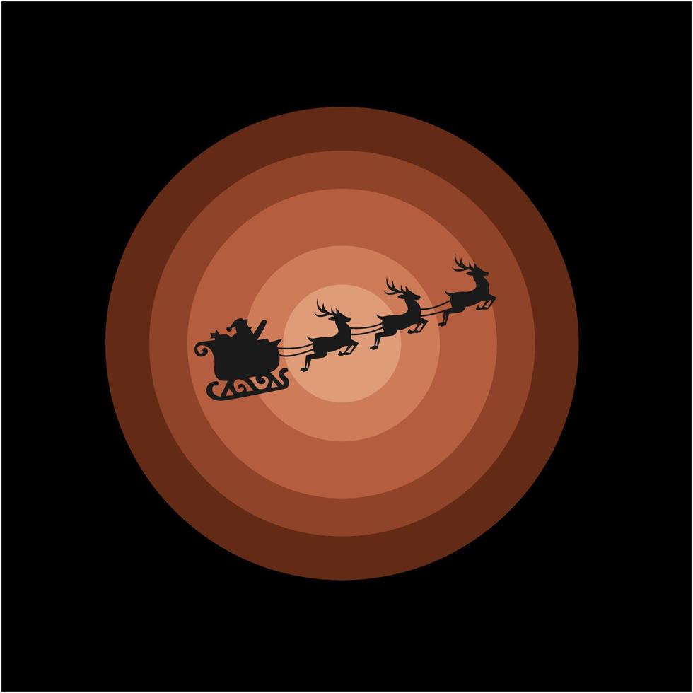 Kerstman silhouet logo illustratie in de lucht vector