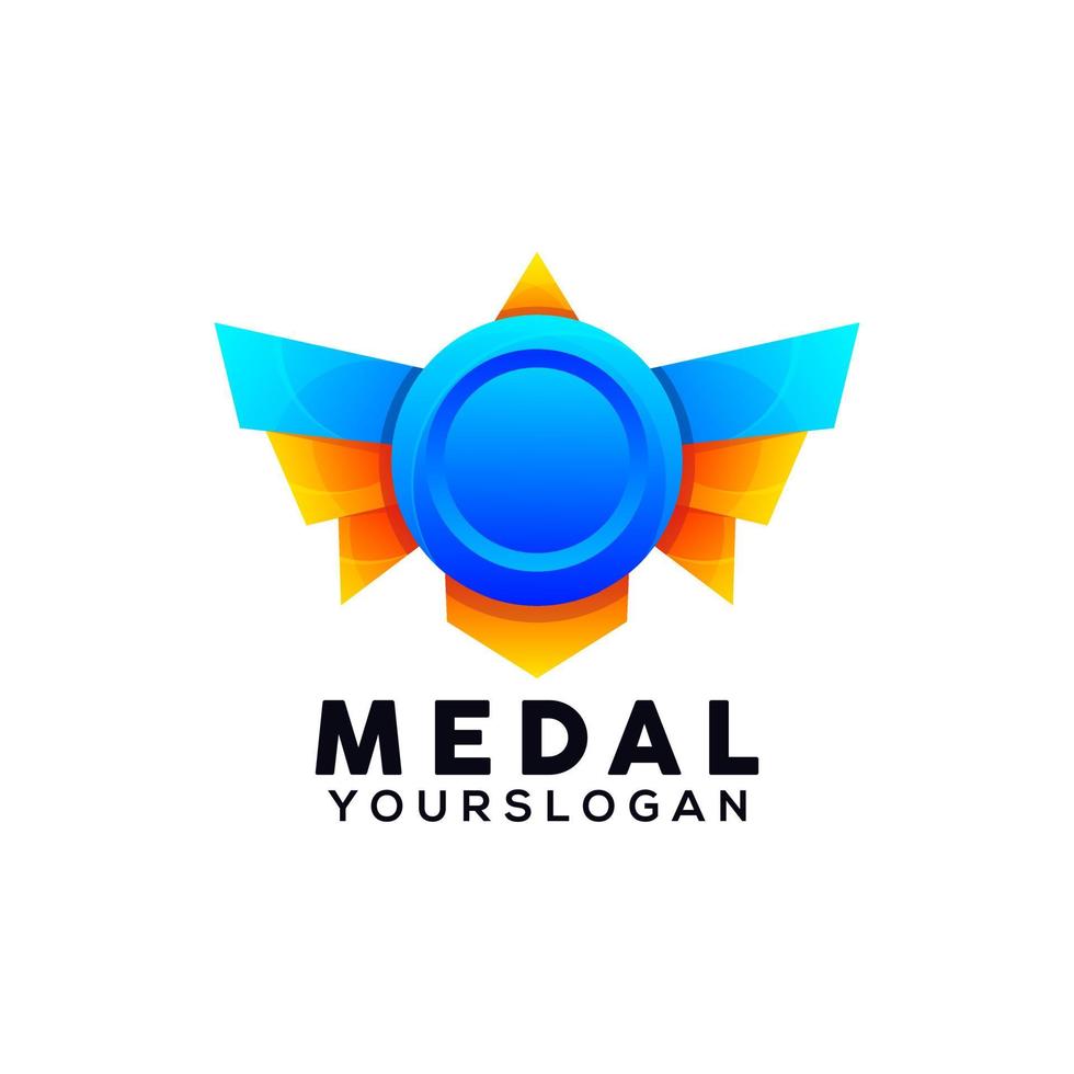 medaille kleurrijke logo ontwerpsjabloon vector