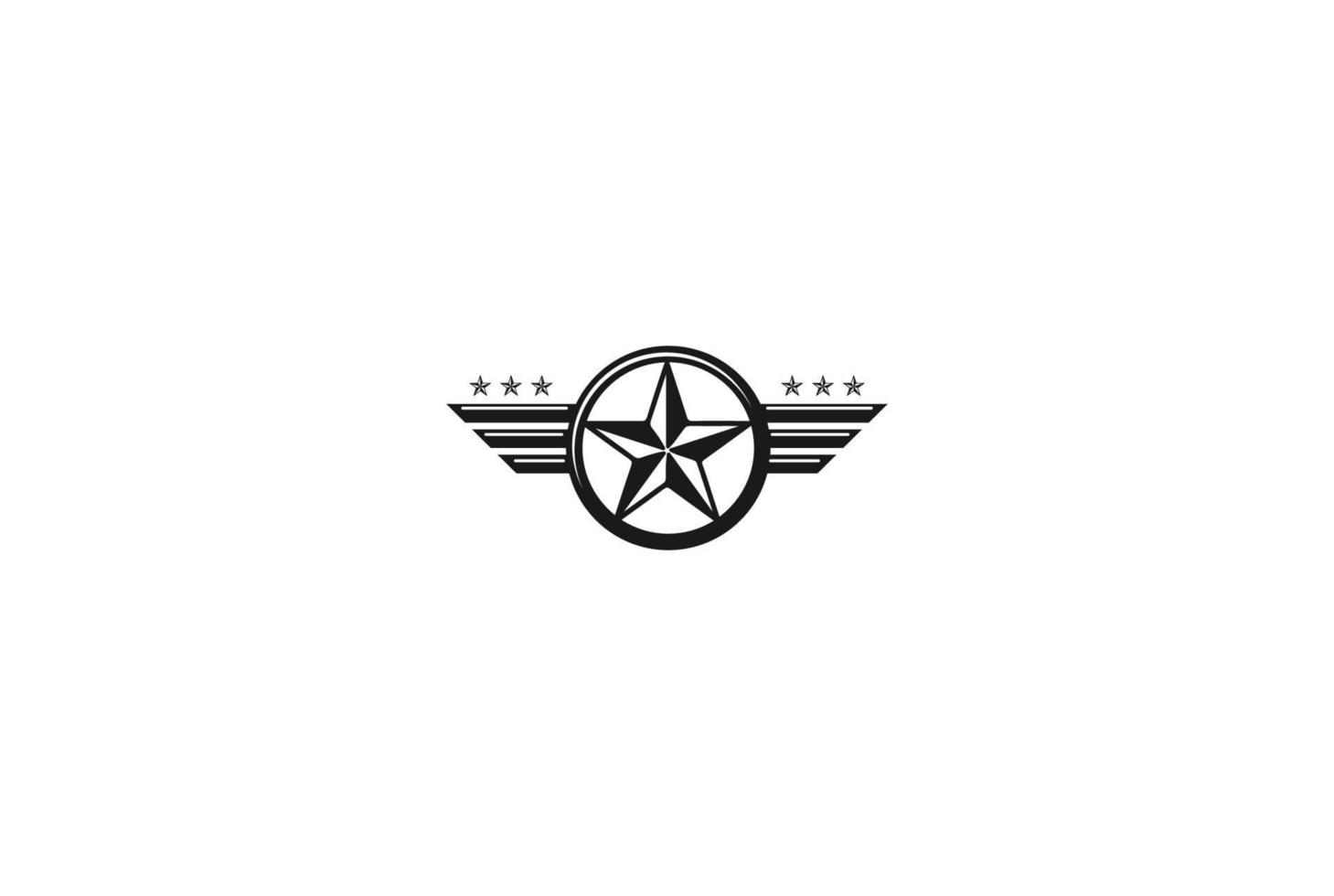 amerikaanse vleugels ster militair leger badge embleem logo ontwerp vector