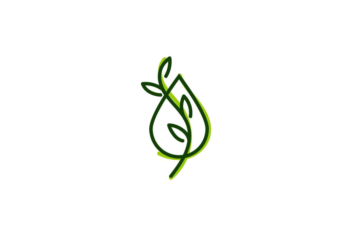 eenvoudige minimalistische waterolie vloeibare druppel met blad voor kruiden natuurextract logo ontwerp vector