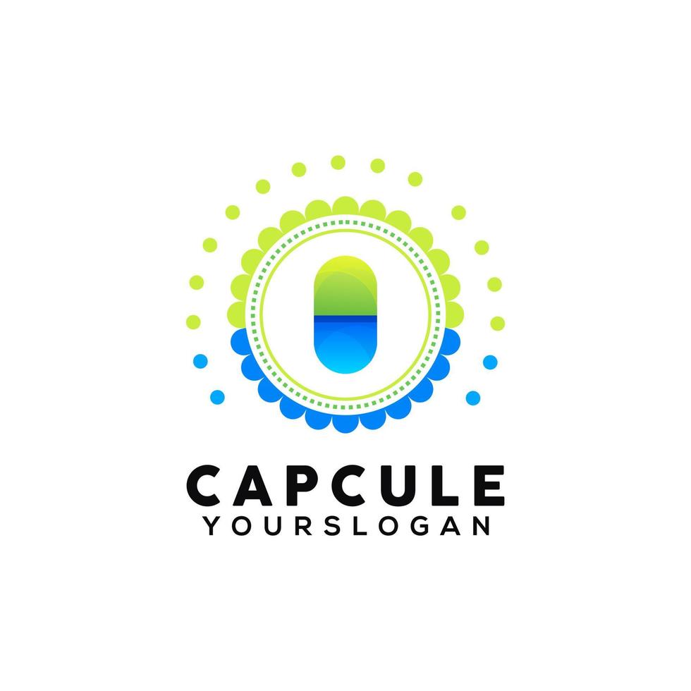 kleurrijke capsule logo ontwerpsjabloon vector