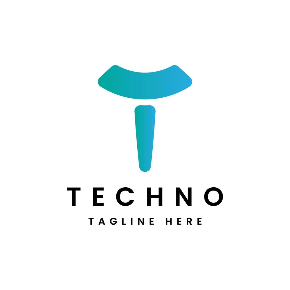 letter t technologie logo ontwerp vector