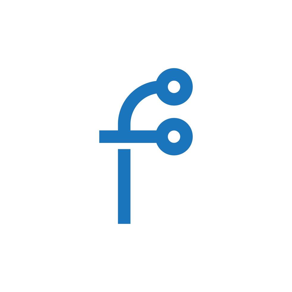 letter f tech logo-ontwerp vector