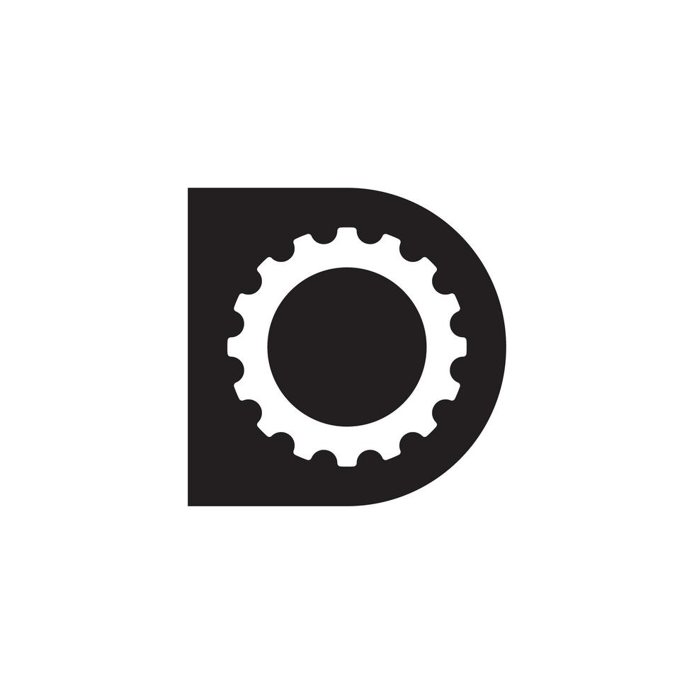 letter d gear logo-ontwerp vector