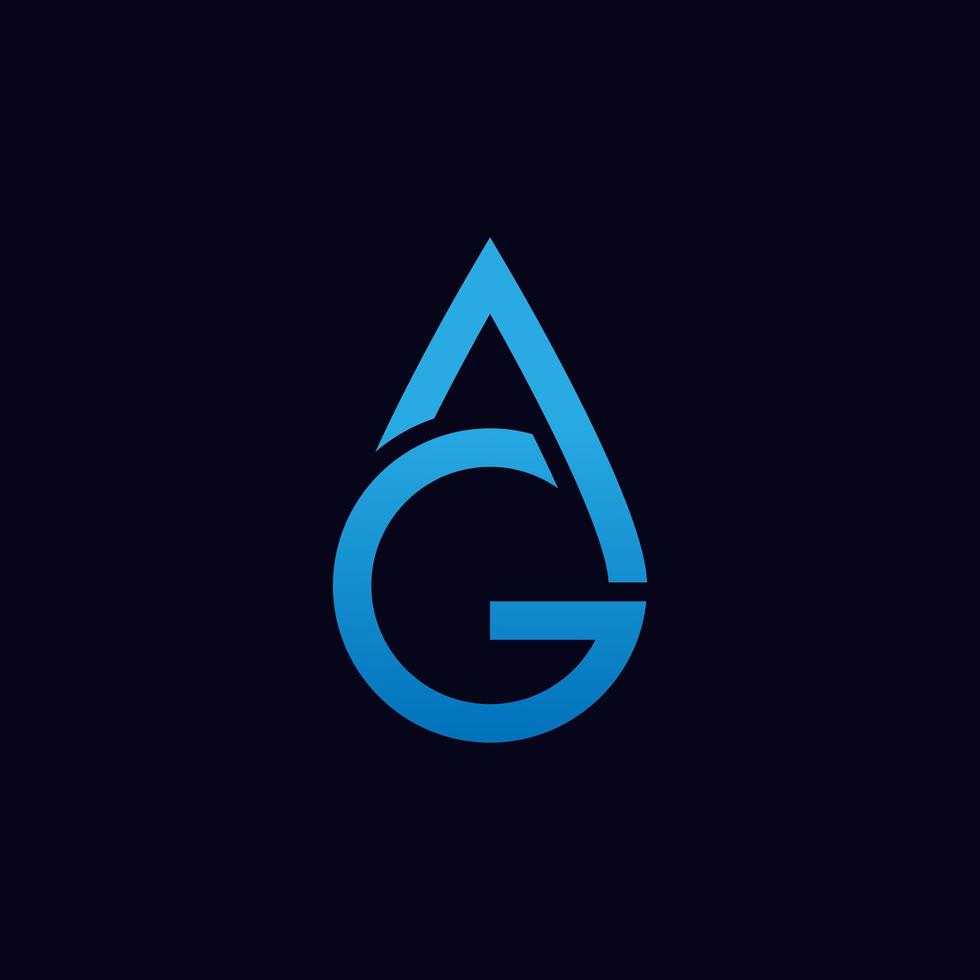 ga water logo ontwerp vector