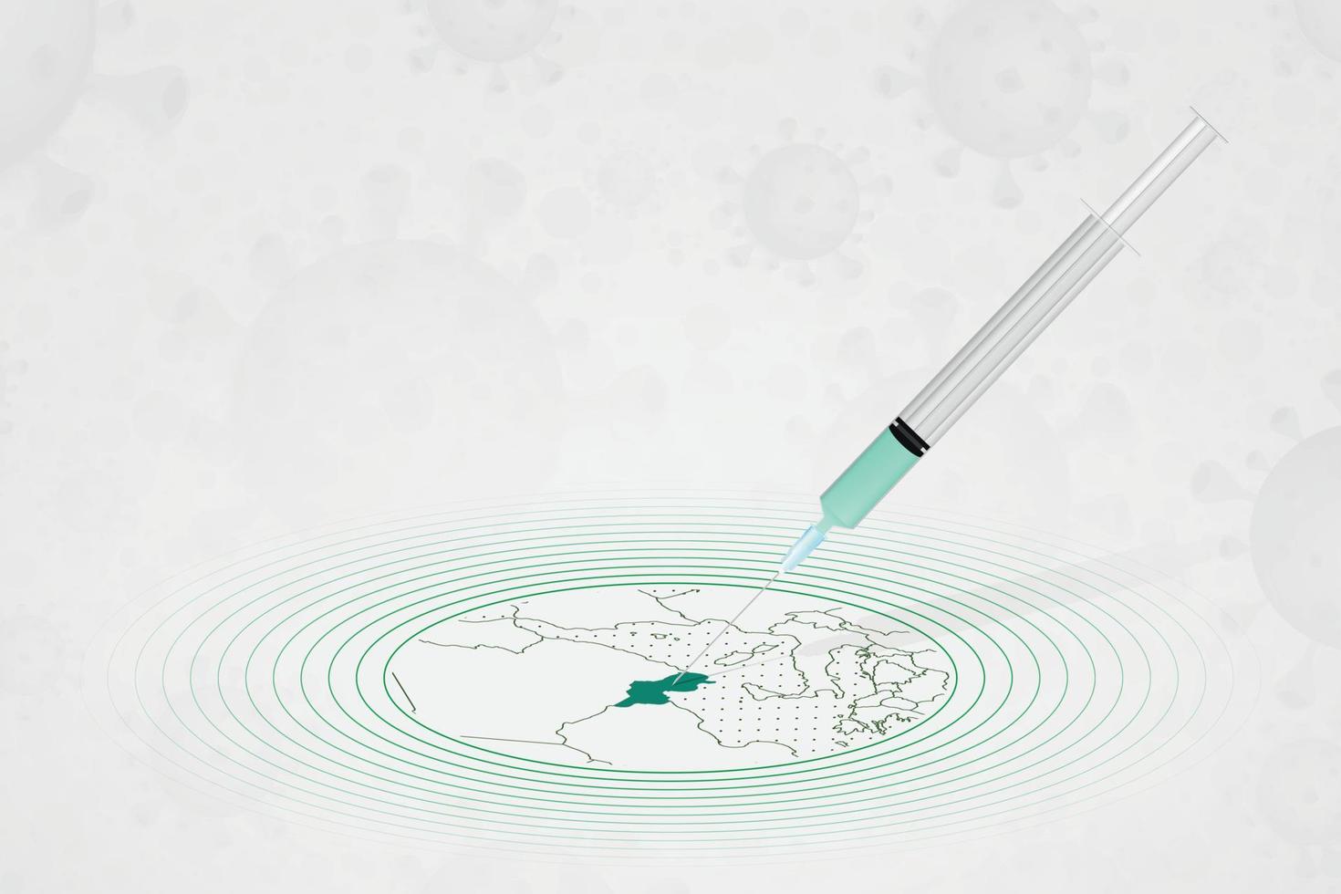 tunesië vaccinatie concept, vaccin injectie in kaart van tunesië. vaccin en vaccinatie tegen coronavirus, covid-19. vector