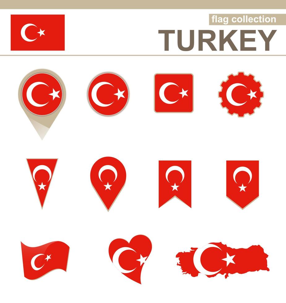 turkije vlag collectie vector
