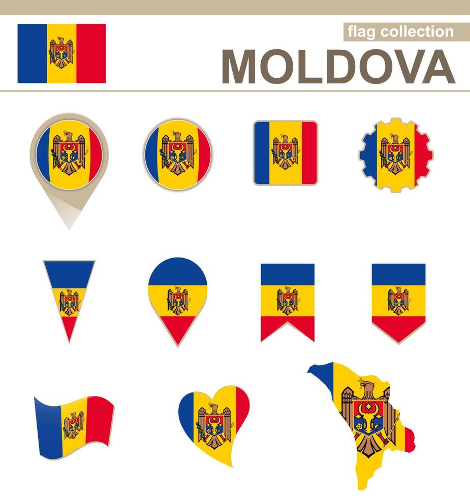 Moldavische vlag collectie vector