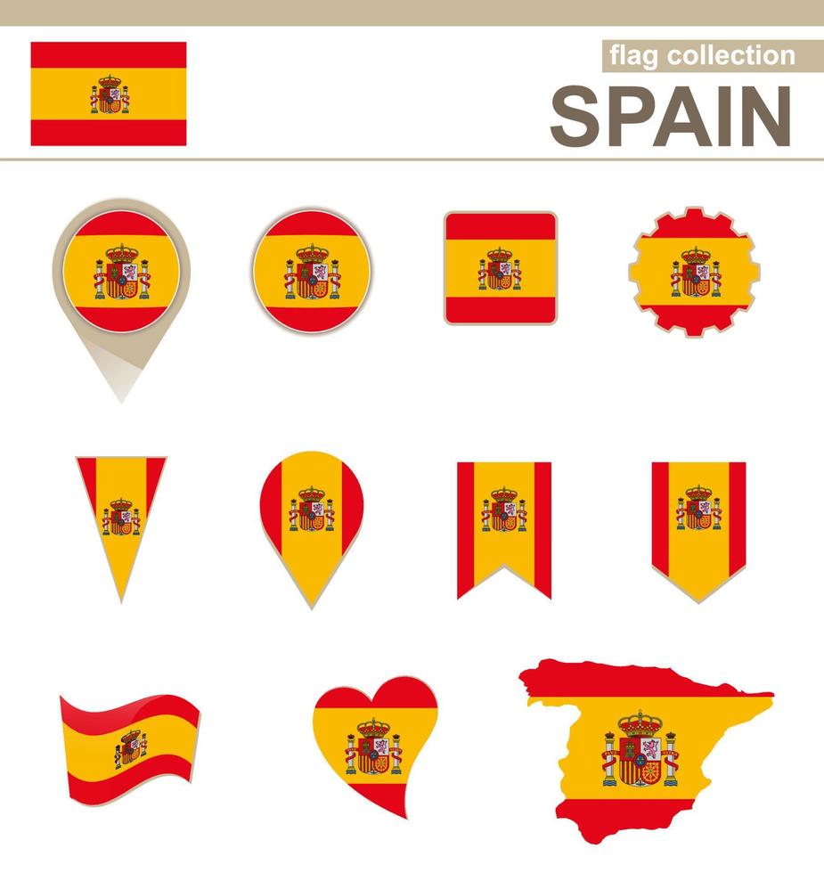 spanje vlag collectie vector