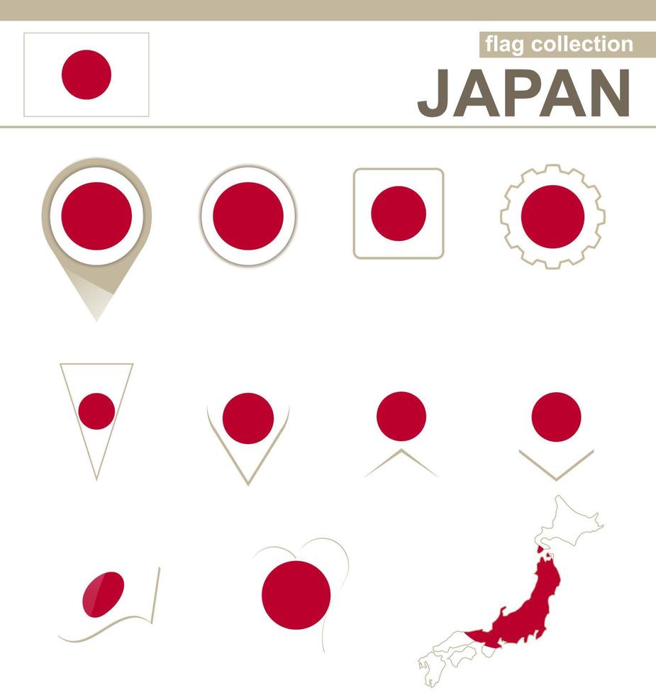 japanse vlag collectie vector