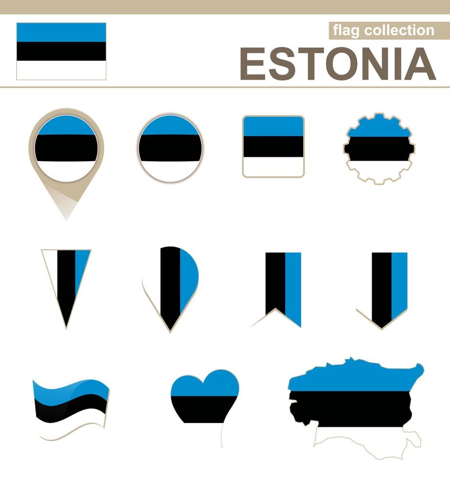 Estland vlag collectie vector