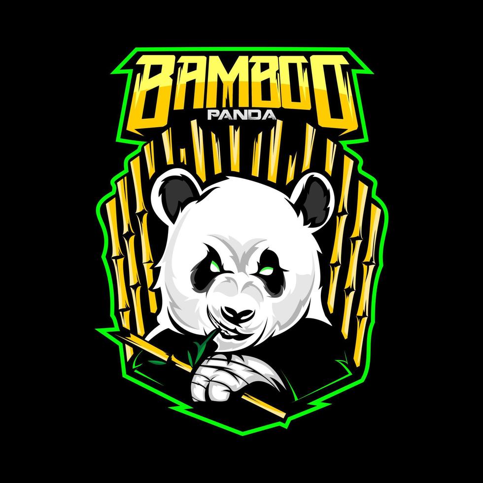 panda mascotte logo vector