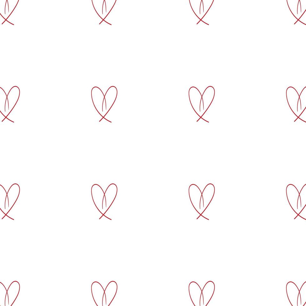 rood patroon met hartjes met transparante achtergrond. achtergrond voor posters, banners. lijn kunst harten. handgetekende.valentijnsdag. vector