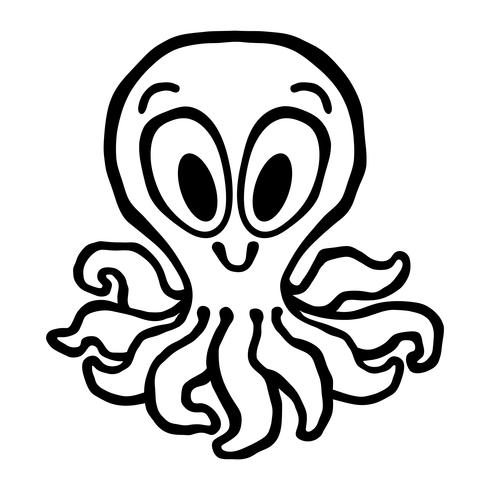 Cartoon Leuke Octopus illustratie vector