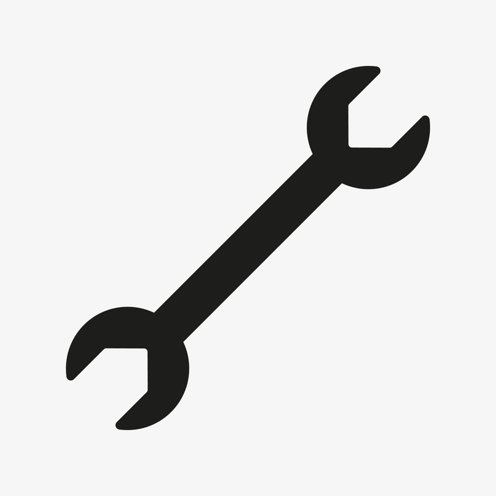 reparatie gereedschap symbool. moersleutel vector pictogram geïsoleerd op een witte achtergrond.