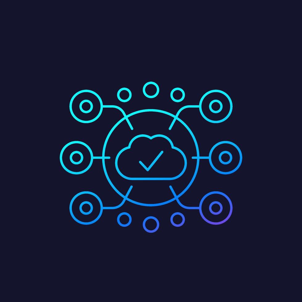 edge computing vector lineair pictogram