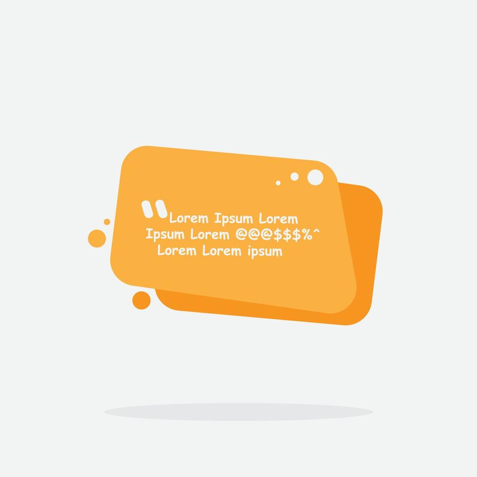 quote box frame met oranje kleur. offerte vak pictogram. offerte vakken sms'en. lege sjabloon offerte tekst info ontwerp dozen offerte zeepbel blog citaten symbolen. creatieve banner vectorillustratie. vector