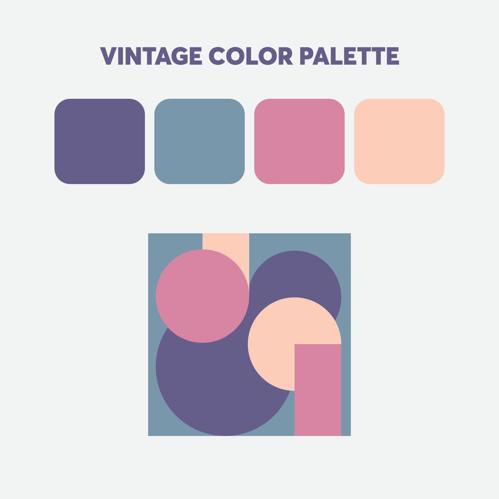 vintage kleurenpalet met voorbeeld van geometrische kunst vector