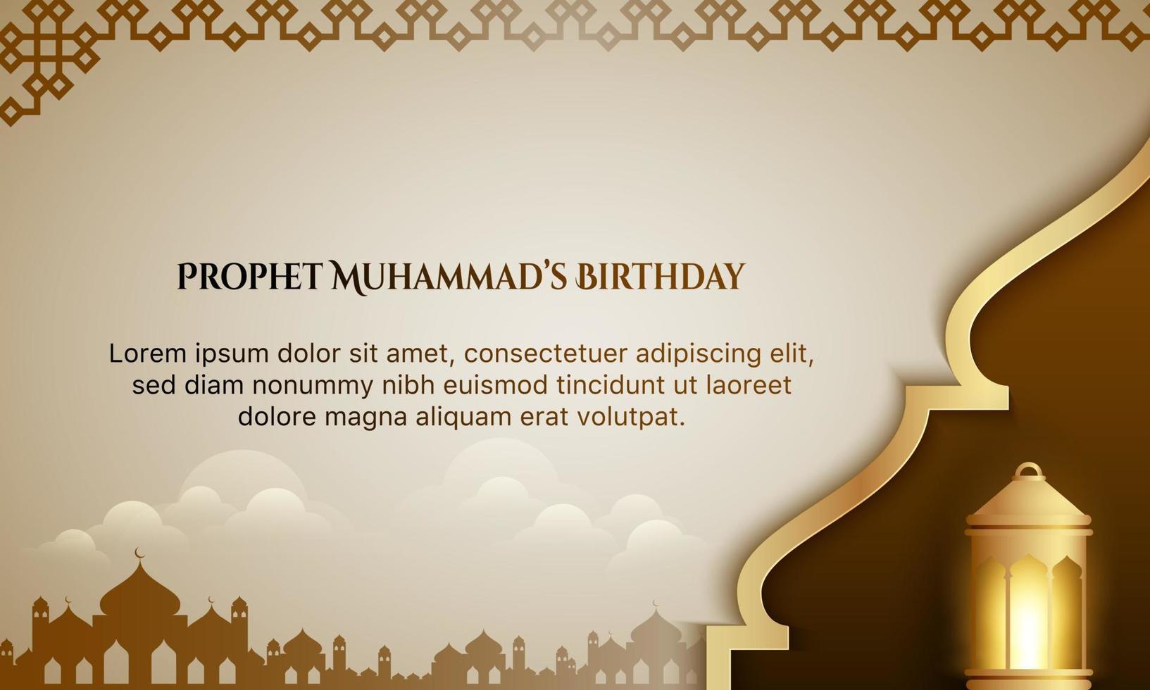 profeet Mohammed's verjaardag wenskaart islamitische banner achtergrond. vector