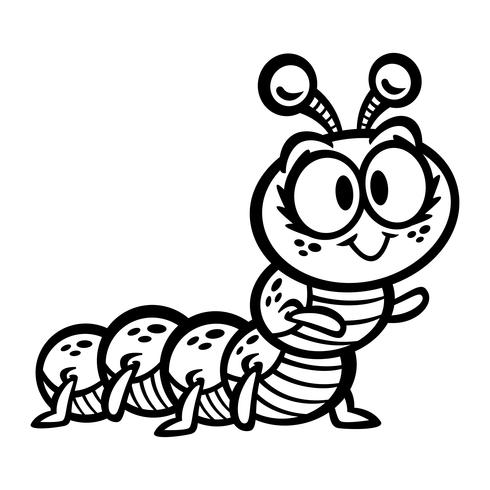 Leuke kruipende Caterpillar Bug-cartoon vector