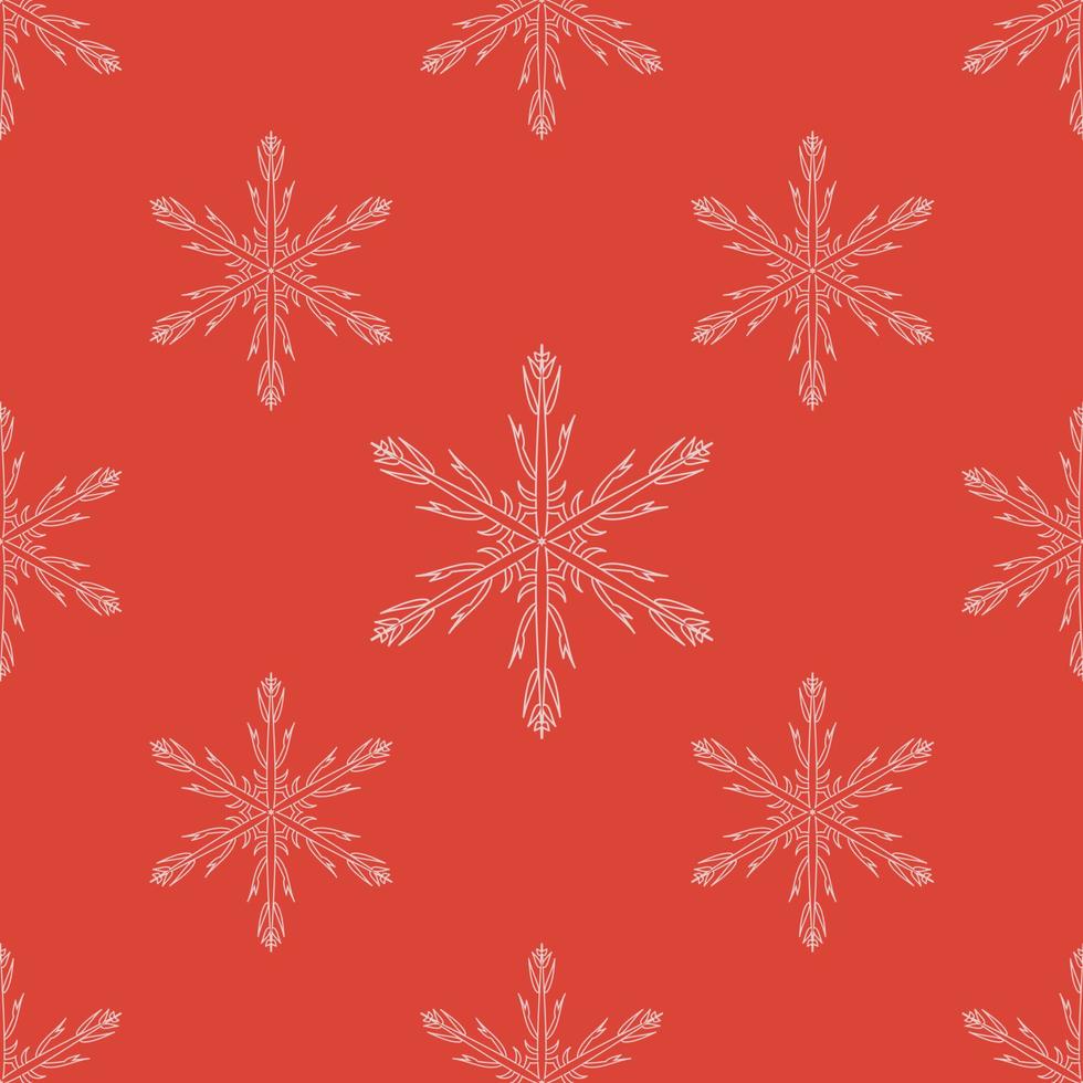 rood naadloos sneeuwvlokpatroon vector