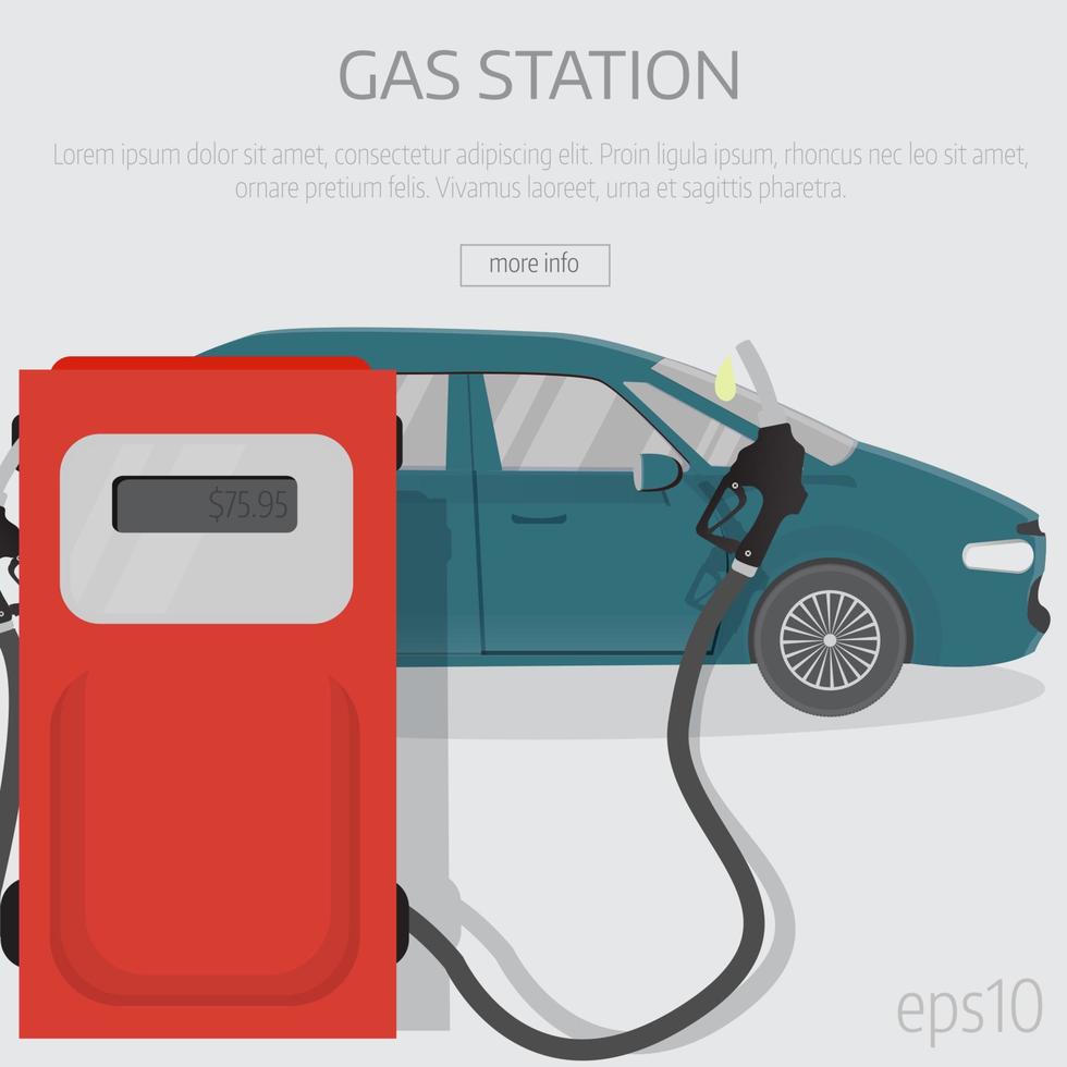 platte wagen, pampstation. vector