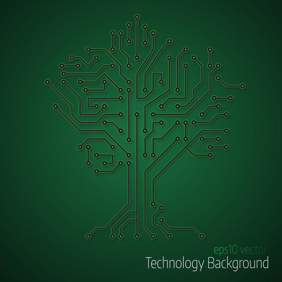 3D-boom printplaat achtergrond. vector