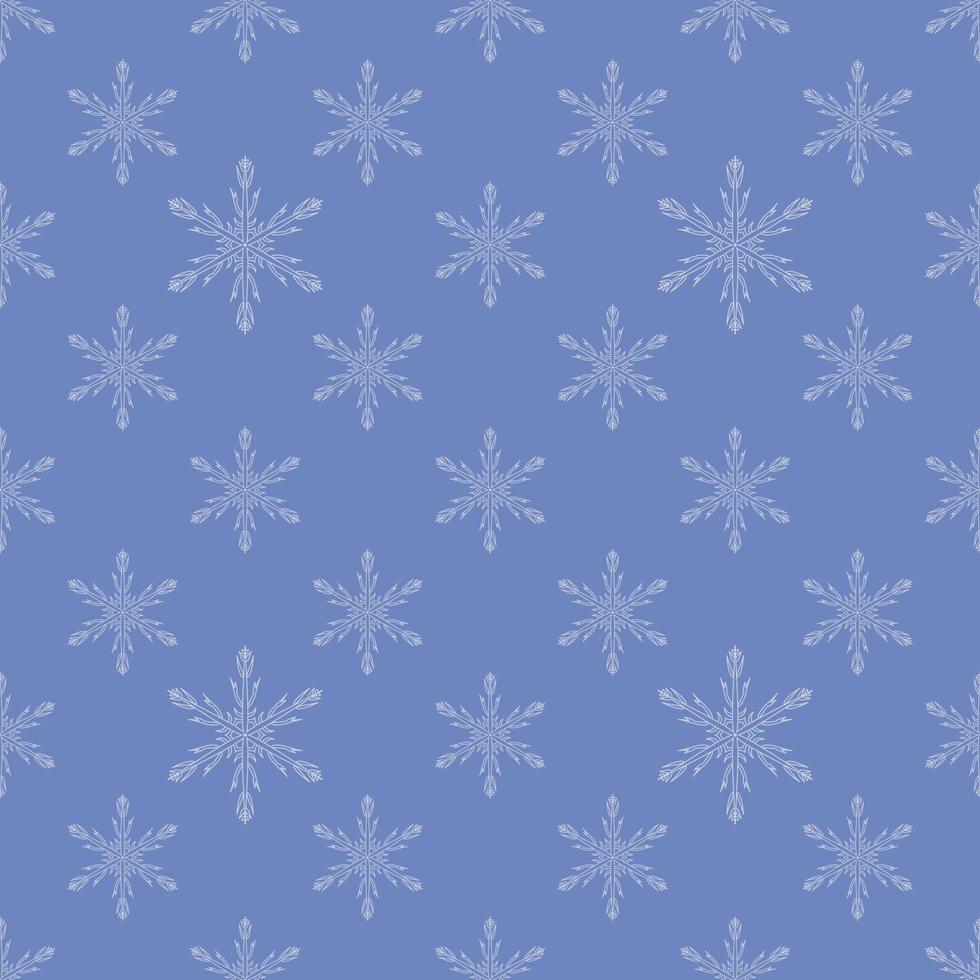 blauw naadloos sneeuwvlokpatroon vector