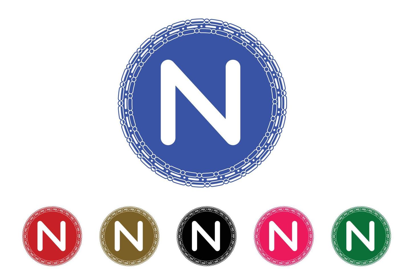 n letter logo en pictogram ontwerpsjabloon vector