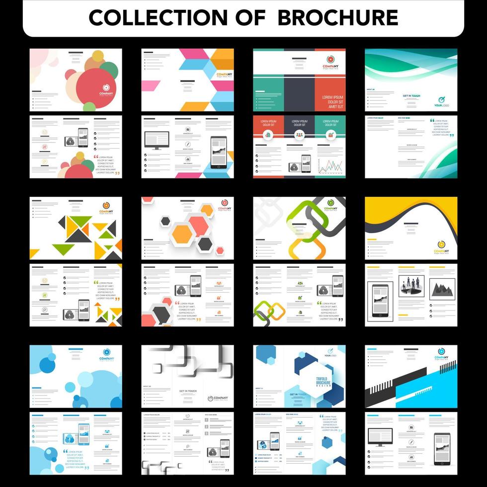 set van brochure collectie bedrijfslogo ontwerp vector