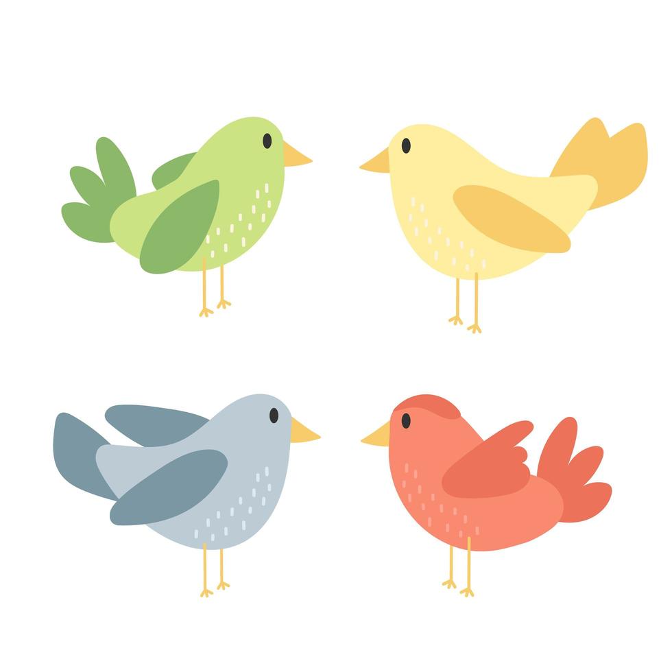 schattige vogel dier - cartoon vector in de hand getekend eenvoudige stijl op wit