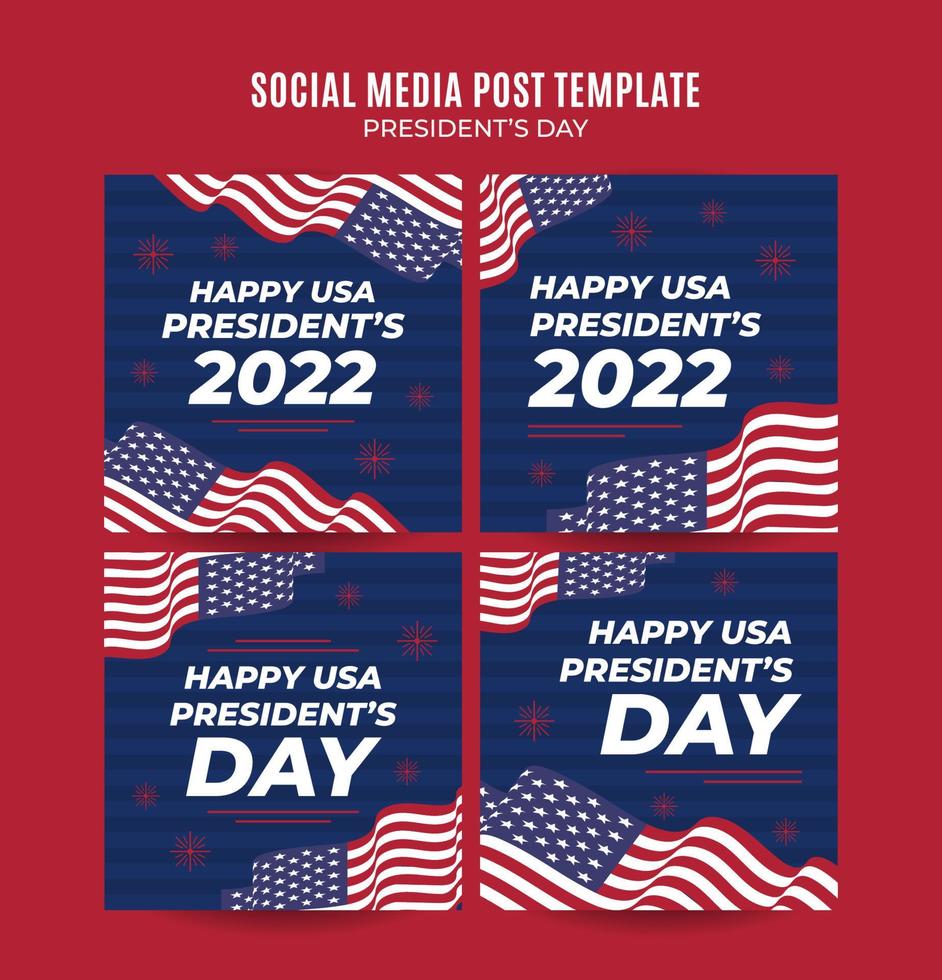 gelukkige presidentendag in de Verenigde Staten. federale feestdag in Amerika. februari gevierd. instagram post, poster, webbanner, ruimte en achtergrond vector