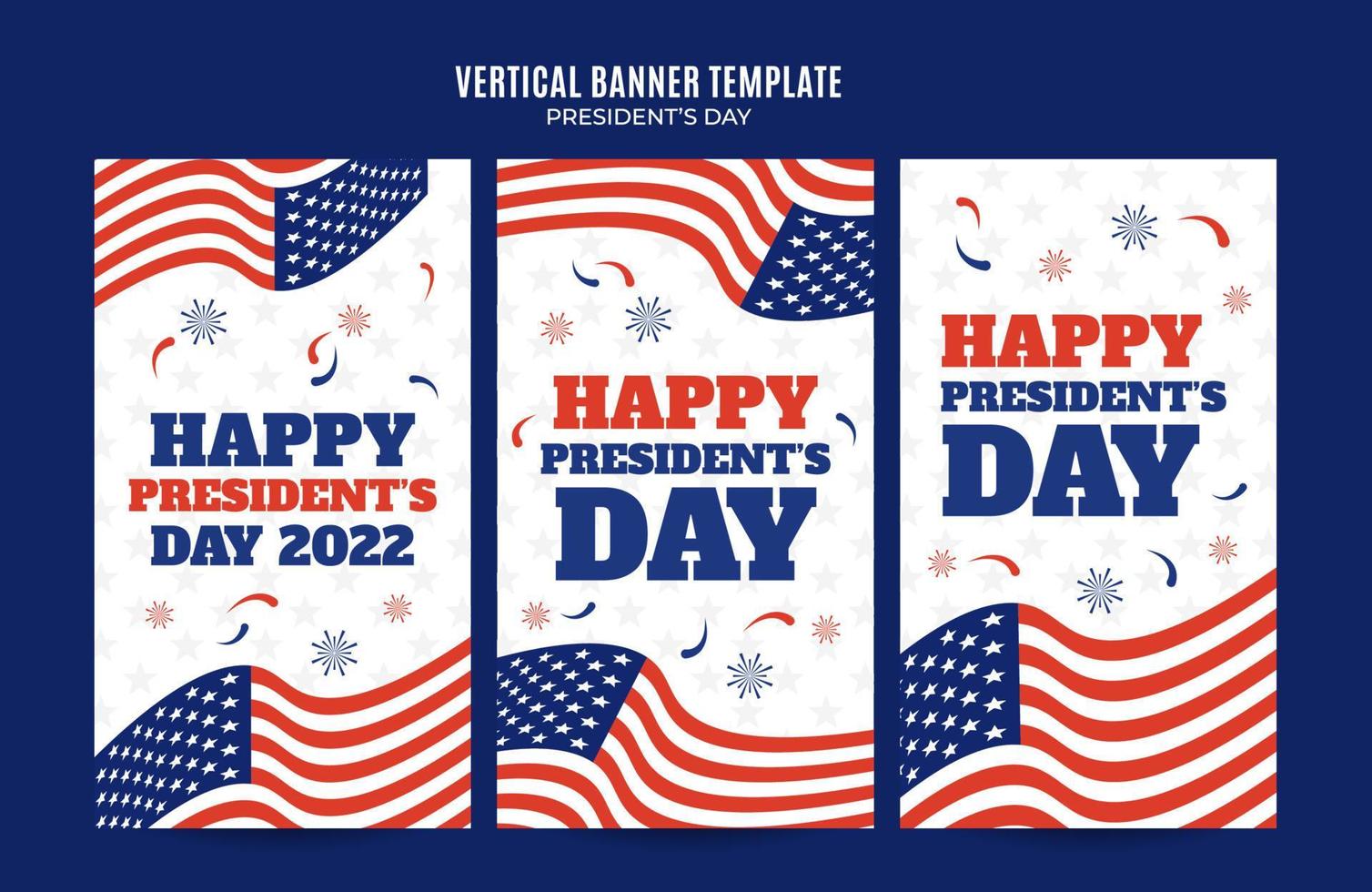 gelukkige presidentendag in de Verenigde Staten. federale feestdag in Amerika. februari gevierd. Instagram-verhaal, verticale poster, webbanner, ruimte en achtergrond vector